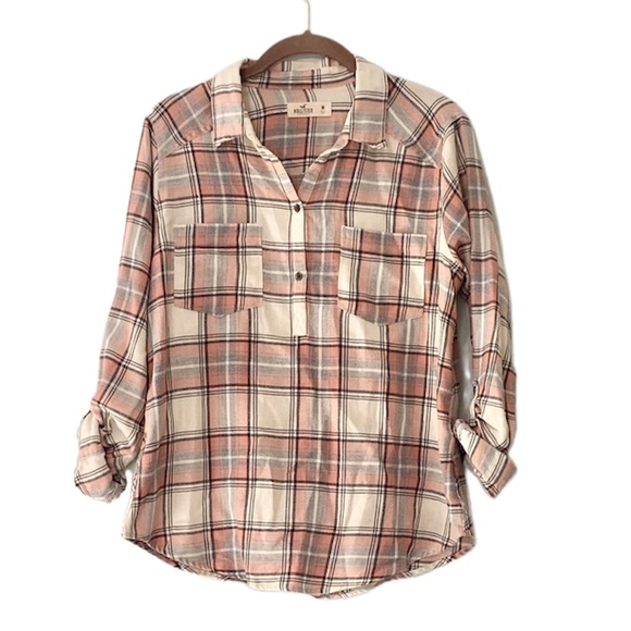 Hollister Flannel Half Button 3/4 Sleeves or Long Sleeves Size Medium - Picture 1 of 9